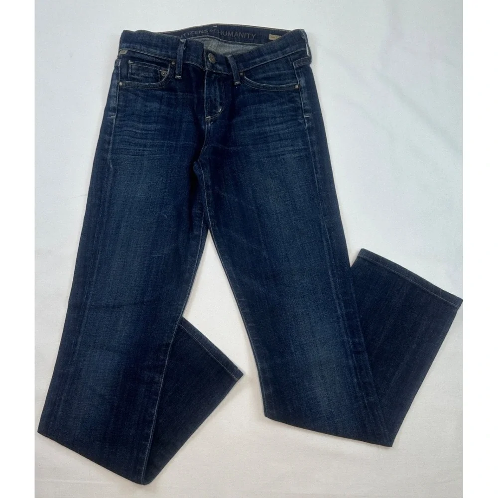 Citizens of Humanity Ava Women Low Rise Straight Leg Dark Blue Denim Jeans 24
